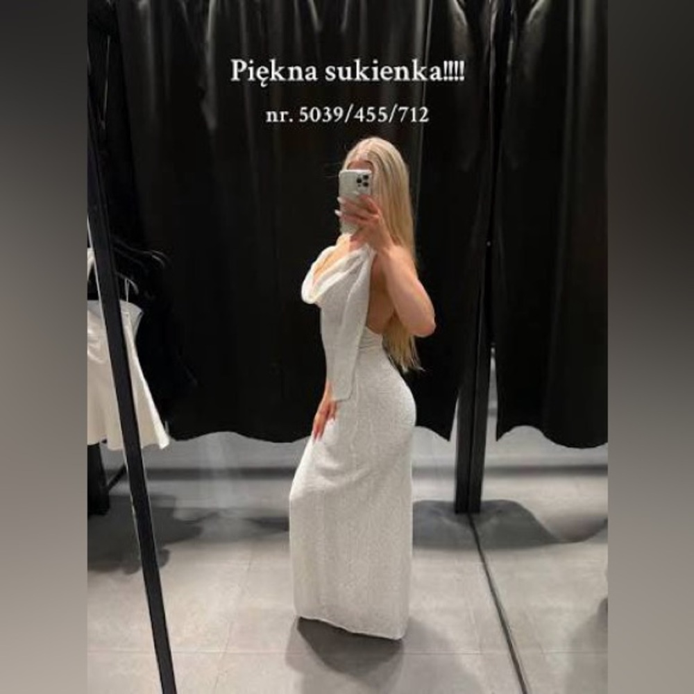 Zara White Cowl Neck Halter Maxi Dress - Picture 5 of 7
